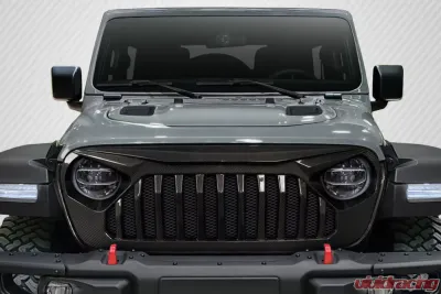 2019-2023 Jeep Wrangler JL Gladiator JT Carbon Creations Predator Grille - 1 Piece - 116320