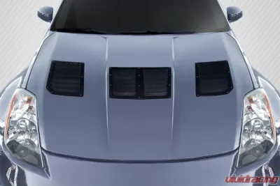 2003-2006 Nissan 350Z Z33 Carbon Creations GT1 Hood Vents - 3 Piece - 116507