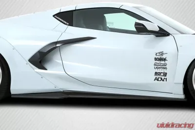 2020-2024 Chevrolet Corvette C8 Carbon Creations Gran Veloce Side Skirt Splitters - 2 Piece - 116586