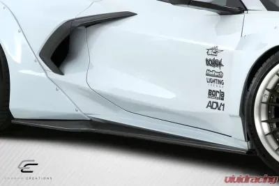 2020-2024 Chevrolet Corvette C8 Carbon Creations Gran Veloce Side Skirt Splitters - 2 Piece - 116586