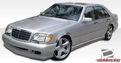 1992-1999 Mercedes S Class W140 Duraflex W-1 Side Skirts Rocker Panels (short wheelbase) - 2 Piece - 105383