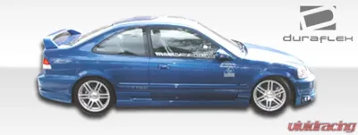 1996-2000 Honda Civic 2DR / HB Duraflex Bomber Side Skirts Rocker Panels - 2 Piece - 101719