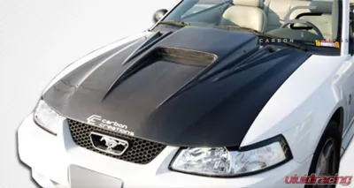 1999-2004 Ford Mustang Carbon Creations Spyder 3 Hood - 1 Piece - 102722