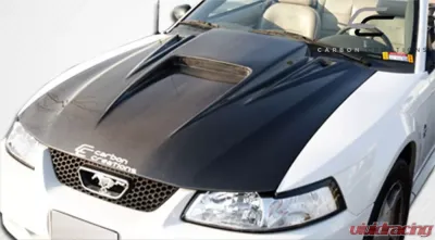 1999-2004 Ford Mustang Carbon Creations Spyder 3 Hood - 1 Piece - 102722