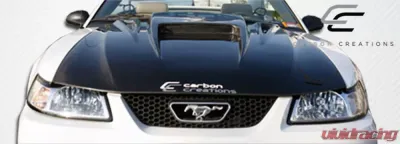 1999-2004 Ford Mustang Carbon Creations Spyder 3 Hood - 1 Piece - 102722