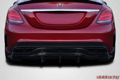 2015-2020 Mercedes C Class W205 Carbon Creations Weaver Sport Rear Diffuser - 3 Pieces - 118172