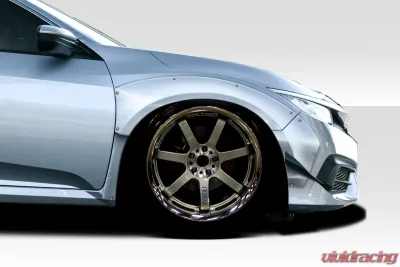 2016-2021 Honda Civic 4DR Duraflex RBT Widebody Look Front Fenders - 6 Piece - 117588