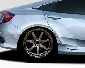 2016-2021 Honda Civic 4DR Duraflex RBT Widebody Look Rear Fenders - 6 Piece