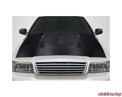 1998-2011 Ford Crown Victoria Carbon Creations GT500 Look Hood - 1 Piece - 119157