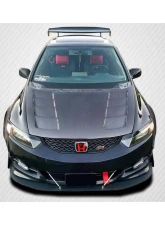 2006-2011 Honda Civic 2DR Carbon Creations Circuit Hood - 1 Piece                                     - 103131 - Image 5