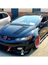 2006-2011 Honda Civic 2DR Carbon Creations Circuit Hood - 1 Piece                                     - 103131 - Image 5