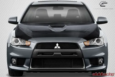 2008-2017 Mitsubishi Lancer / Lancer Evolution 10 Lancer Carbon Creations DriTech Race Hood - 1 Piece - 114017