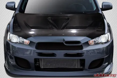 2008-2017 Mitsubishi Lancer / Lancer Evolution 10 Lancer Carbon Creations DriTech Race Hood - 1 Piece - 114017