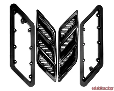 Roush Gloss Black Fender Vent Heat Extractors Ford Mustang 2015-2023 - 422326