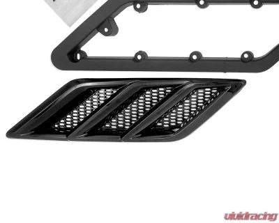 Roush Gloss Black Fender Vent Heat Extractors Ford Mustang 2015-2023 - 422326