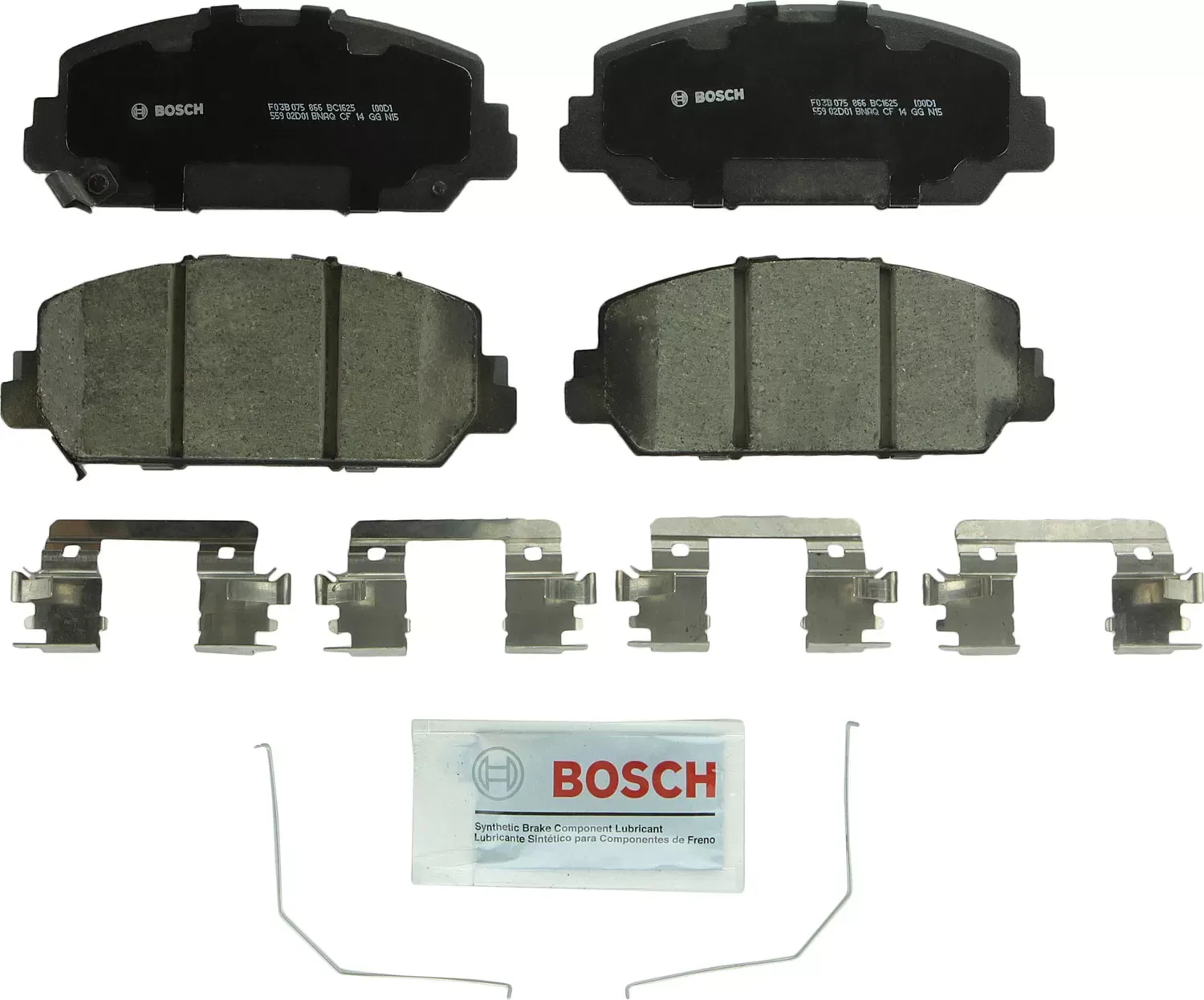 ボッシュ BOSCH BC1625 QuietCast プレミアムセラミックディスクブレーキパッドセット アキュラ:2013ー2017 RDX 201 Bosch BC1625 QuietCast Brake Pads For 13-22 Accord Civic ILX RDX