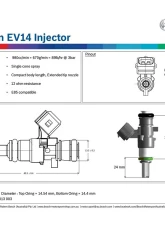 Bosch 980cc/min High Impedance EV14 Fuel Injector Short Style Extended Tip                                     - 0280158040 - Image 7