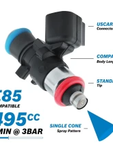 Bosch 495cc/min High Impedance EV14 Fuel Injector EV6 USCAR - Short 35mm                                     - 0280158187 - Image 5