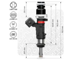 Bosch Motorsport Injector 627cc 65mm EV14L
