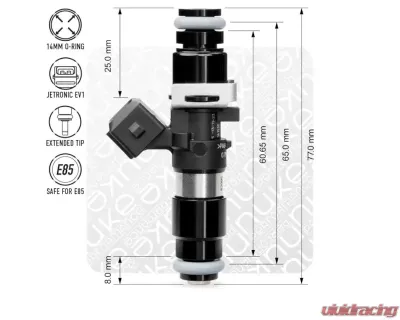 Bosch Motorsport Injector 870cc 65mm EV14L - 130-01-087