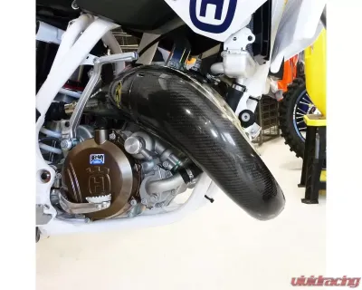 P3 Carbon Fiber Pipe Guard GasGas | Husqvarna TC 125 | TE 150 | KTM 125 SX | 150 SX 2019-2023 - 101049