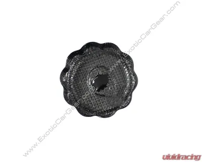 Exotic Car Gear Carbon Fiber Oil Cap Cover w/ Genuine Cavallino Ferrari Models - ECG-FER-OFC