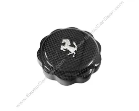Exotic Car Gear Carbon Fiber Oil Cap Cover w/ Genuine Cavallino Ferrari Models