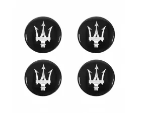 Exotic Car Gear Gloss Black Center Wheel Caps