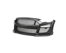 Anderson Composites Type-ST Fiberglass Front Bumper w/ Carbon Front Lip Ford Mustang Ecoboost | GT 2018-2023
