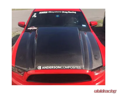 Anderson Composites Type-CJ Carbon Fiber Cowl Hood Ford Mustang 2013-2014 - AC-HD13FDMU-CJ