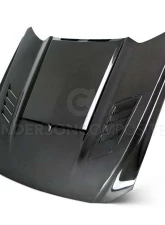 Anderson Composites Carbon Fiber Hood Ram Air Style Ford Mustang 2015-2017                                     - AC-HD15FDMU-AB-DS - Image 6