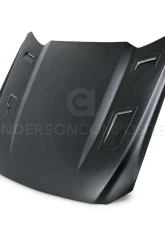 Anderson Composites Type-GTH Fiberglass Hood Ford Mustang GT 2015-2023                                     - AC-HD15FDMU-AT-GF - Image 3