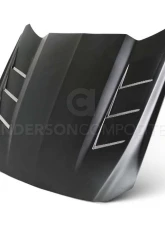 Anderson Composites Heat Extractor Fiberglass Hood Ford Mustang GT 2015-2017                                     - AC-HD15FDMU-SA-GF - Image 2