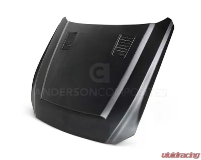 Anderson Composites Type-SN (Super Snake Style) Fiberglass Hood Ford Mustang GT 2015-2023 - AC-HD15FDMU-SN-GF