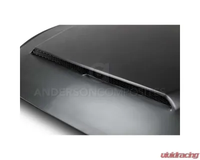 Anderson Composites Type-SN (Super Snake Style) Fiberglass Hood Ford Mustang GT 2015-2023 - AC-HD15FDMU-SN-GF