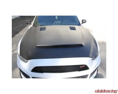 Anderson Composites Type-SN (Super Snake Style) Fiberglass Hood Ford Mustang GT 2015-2023 - AC-HD15FDMU-SN-GF
