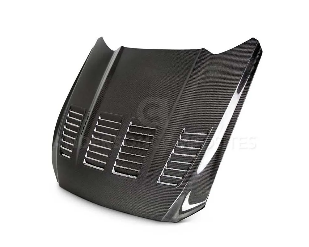 Anderson Composites Type-TW Double Sided Carbon Fiber Hood Ford Mustang | EcoBoost | V6 2015-2023 - AC-HD15FDMU-TW-DS