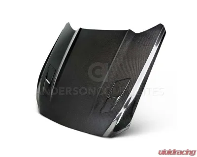 Anderson Composites Type-OE (GT Style with hood vents) Double Sided Carbon Fiber Hood Ford Mustang | EcoBoost | V6 2015-2023 - AC-HD15FDMUGT-OE-DS