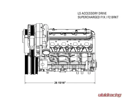Procharger LS Serpentine Accessory Drive Kit w/ Inercooled F-2X (10-rib) (w/ Water Pump & All Accessory Brackets) GM Alternator 2007-2013 - 1LS400-F2-I