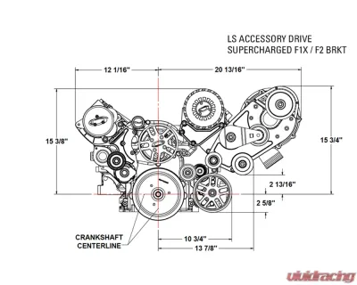 Procharger LS Serpentine Accessory Drive Kit w/ Inercooled F-2X (10-rib) (w/ Water Pump & All Accessory Brackets) GM Alternator 2007-2013 - 1LS400-F2-I
