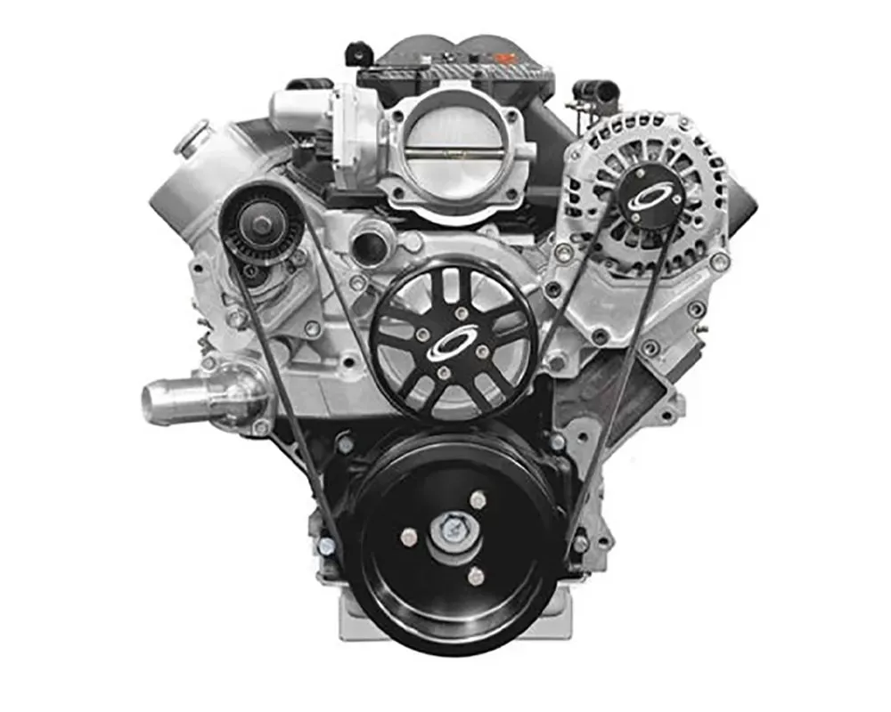 Procharger LS Serpentine Accessory Drive Kit w/ Intercooled D-1X (w/ Water Pump & All Accessory Brackets) GM Alternator 2007-2013 - 1LS400-D1X-I