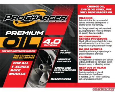 Procharger 4oz Single Bottle F-1 & F-2 Supercharger Oil - ME001G-004-1