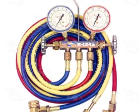 Four Seasons R134a Brass Fahrenheit Manifold Gauge Set w/Coupler 59198