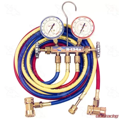 Four Seasons R134a Brass Fahrenheit Manifold Gauge Set w/Coupler 59198 - 59198