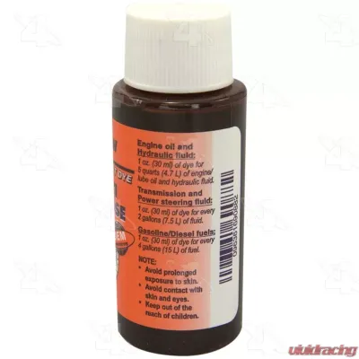 Four Seasons 1 oz. Bottle Fuel, PwrSteering, Engine Oil, Tran Oil Fluorescent Dye 69088 - 69088