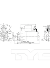 TYC Genera Starter Motor                                     - 1-03261 - Image 3