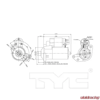 TYC Genera Starter Motor Volkswagen Automatic - 1-17781
