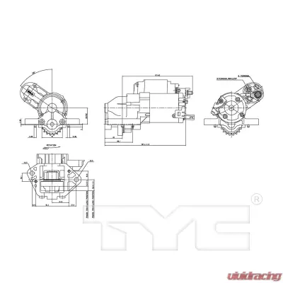 TYC Genera Starter Motor Acura MDX 2003-2005 3.5L V6 - 1-17868