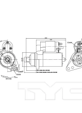 TYC Genera Starter Motor Volkswagen 2.5L 5-Cyl Manual                                     - 1-17968 - Image 3