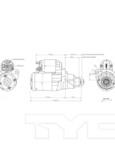 TYC Genera Starter Motor Nissan Altima 2007-2012 2.5L 4-Cyl Automatic CVT                                     - 1-19060 - Image 4